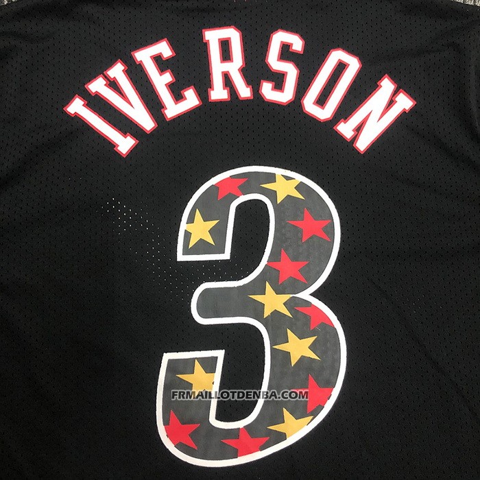 Maillot Manche Courte Philadelphia 76ers Allen Iverson NO 3 Noir2